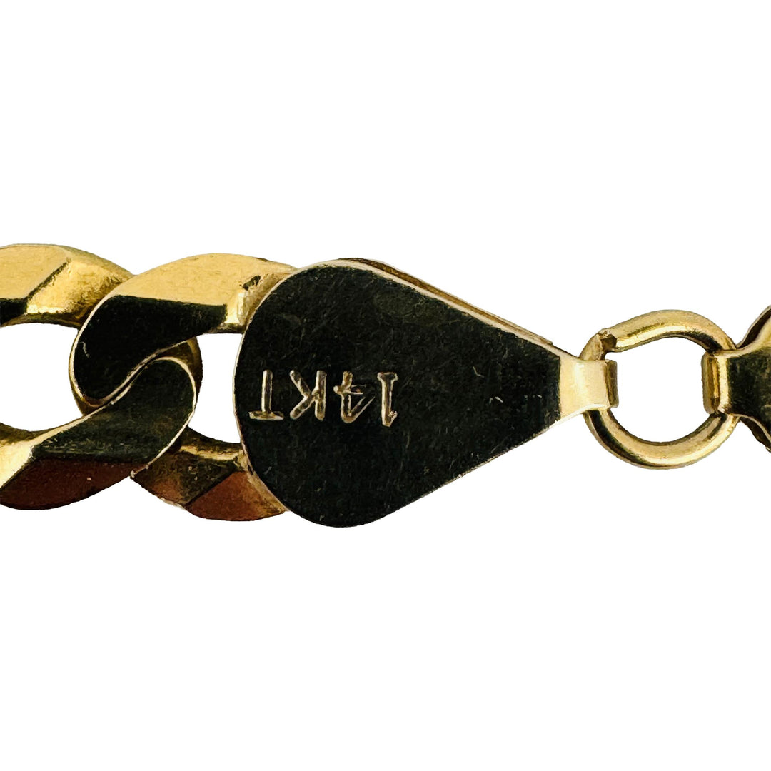 14k Yellow Gold 39.7g Solid Heavy 7mm Curb Link Chain Necklace 24"