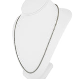 14k White Gold 13g Sparkling 2.5mm Ice Barrel Link Necklace 24"