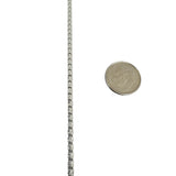 14k White Gold 13g Sparkling 2.5mm Ice Barrel Link Necklace 24"