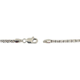 14k White Gold 13g Sparkling 2.5mm Ice Barrel Link Necklace 24"