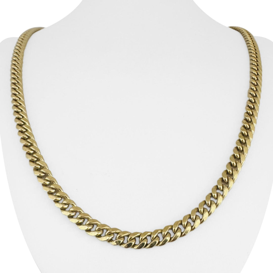 10k Yellow Gold 22g Semi Solid 6mm Cuban Link Chain Necklace 24"
