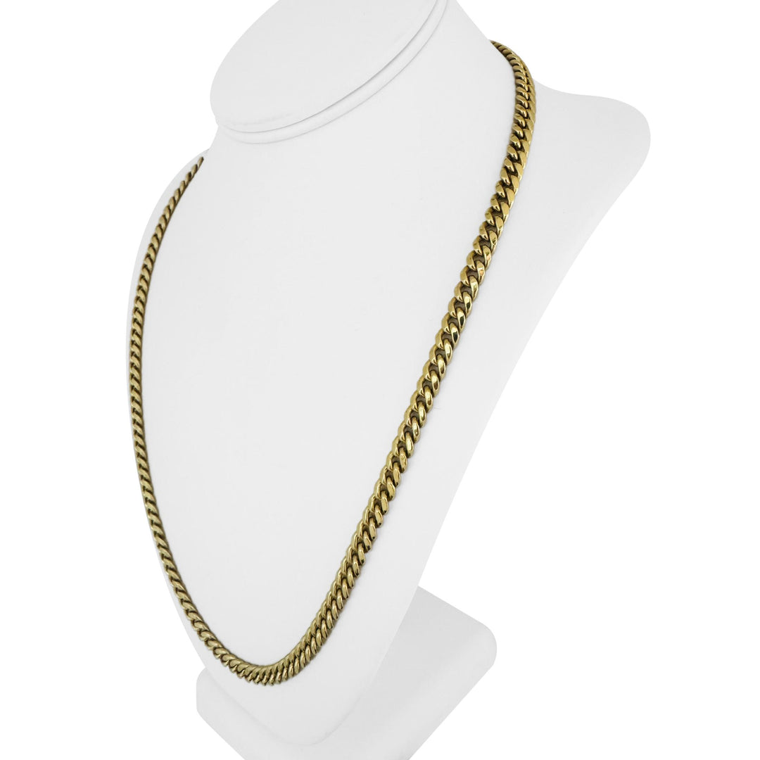 10k Yellow Gold 22g Semi Solid 6mm Cuban Link Chain Necklace 24"