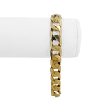 14k Yellow Gold 48g Polished Men's 10mm Squared Curb Link Bracelet 8.25"