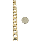 14k Yellow Gold 48g Polished Men's 10mm Squared Curb Link Bracelet 8.25"