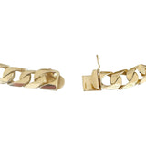 14k Yellow Gold 48g Polished Men's 10mm Squared Curb Link Bracelet 8.25"