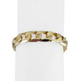 14k Yellow Gold 48g Polished Men's 10mm Squared Curb Link Bracelet 8.25"