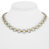 Chiampesan 18k White and Yellow Gold 42.6g Heavy Fancy Link Necklace Italy 16"