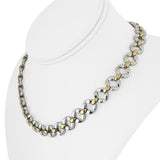 Chiampesan 18k White and Yellow Gold 42.6g Heavy Fancy Link Necklace Italy 16"
