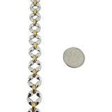Chiampesan 18k White and Yellow Gold 42.6g Heavy Fancy Link Necklace Italy 16"