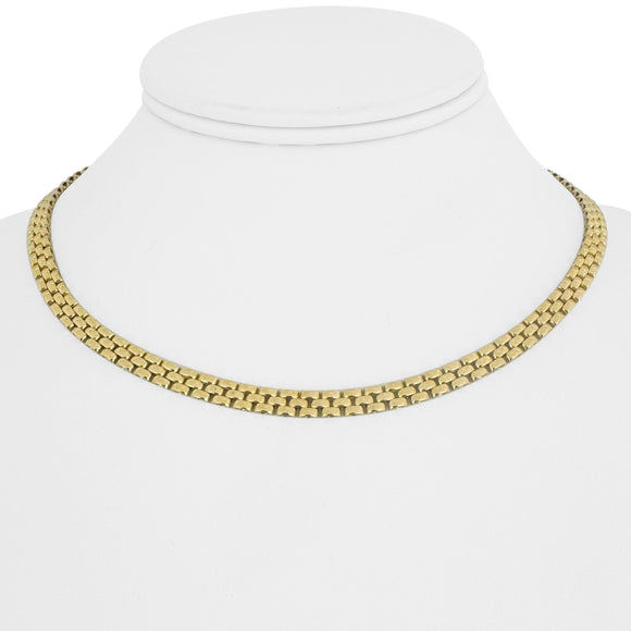 18k Yellow Gold 26.8g Ladies Polished 5mm Panther Link Necklace Italy 16