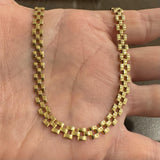 14k Yellow Gold 18g Solid Ladies 6mm Panther Link Necklace Italy 16"