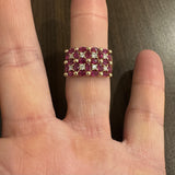 14k Yellow Gold 2.2cttw Ruby and 0.40cttw Diamond Band Ring Size 10