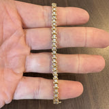 14k Yellow Gold and 2.5cttw Diamond Vintage S Link Tennis Bracelet 7"