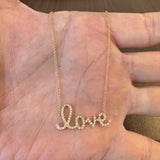 18k Yellow Gold and 0.30cttw Love Pendant Necklace Italy 17"