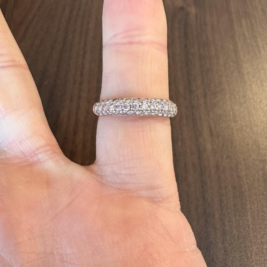 14k Rose Gold and 0.50cttw Pave Diamond Band Ring Size 8