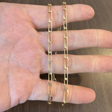 14k Yellow Gold 12.4g Solid Vintage Elongated Curb Link Necklace Italy 19.5"