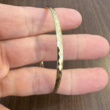 14k Yellow Gold 8.7g Solid 3.5mm Faceted Bangle Bracelet 8"