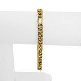 18k Yellow Gold 10.8g Hollow Thick 6mm Figaro Link Bracelet Italy 7.75"