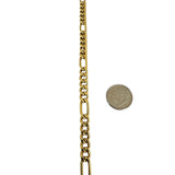 18k Yellow Gold 10.8g Hollow Thick 6mm Figaro Link Bracelet Italy 7.75"