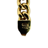 18k Yellow Gold 10.8g Hollow Thick 6mm Figaro Link Bracelet Italy 7.75"