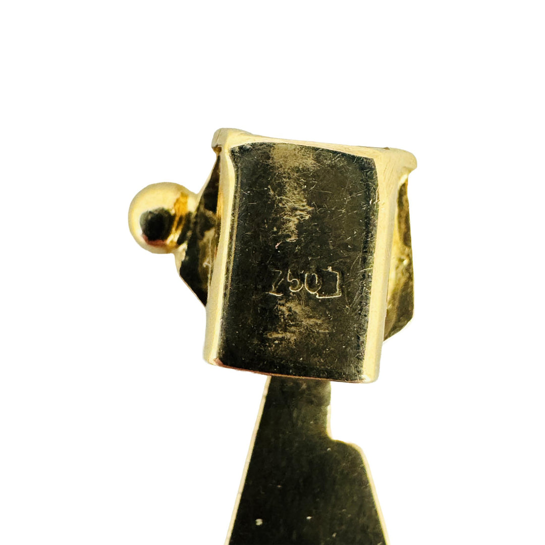 18k Yellow Gold 10.5g Ladies Polished 7.5mm Fancy V Link Bracelet 7.25"