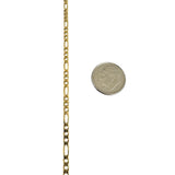 18k Yellow Gold 4.3g Hollow Thin 2.8mm Figaro Link Bracelet Italy 7.5"