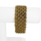 14k Yellow Gold 35g Heavy Vintage Soft Braided Mesh Link Bracelet Italy 7.25"