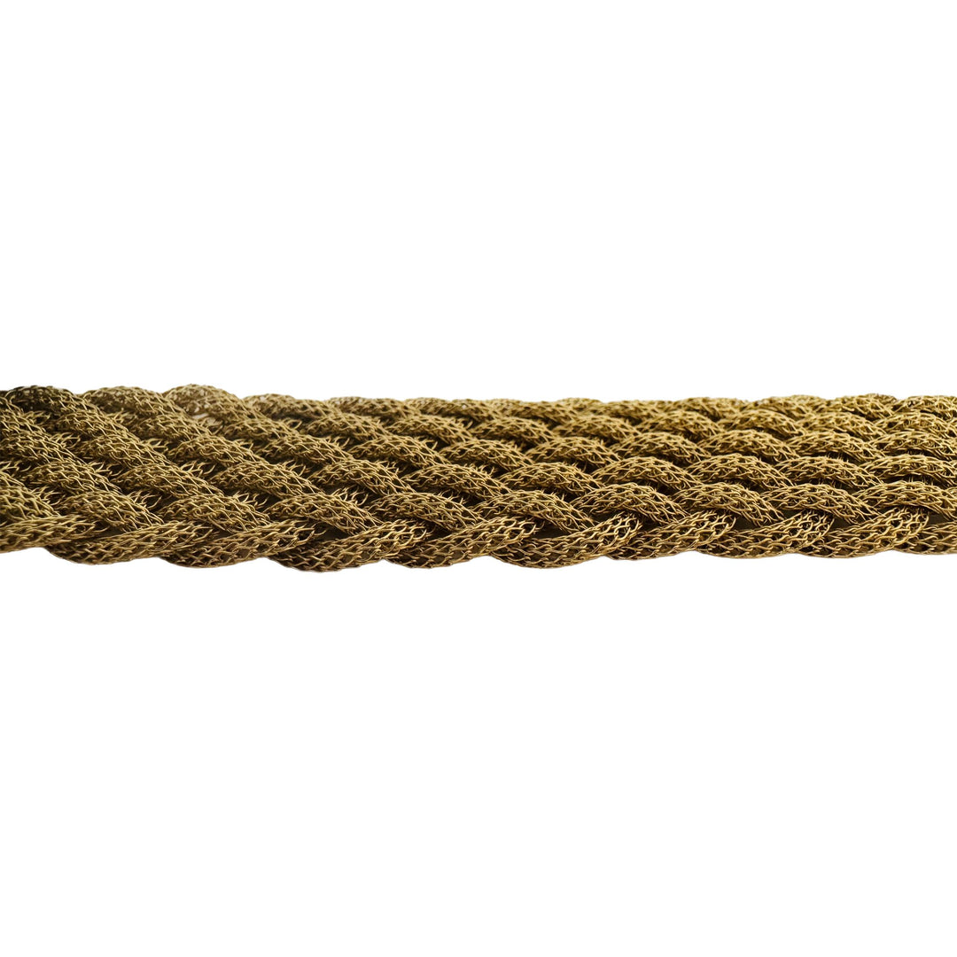 14k Yellow Gold 35g Heavy Vintage Soft Braided Mesh Link Bracelet Italy 7.25"