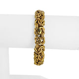 14k Yellow Gold 24g Heavy Thick 11mm Byzantine Link Bracelet Italy 7.25"
