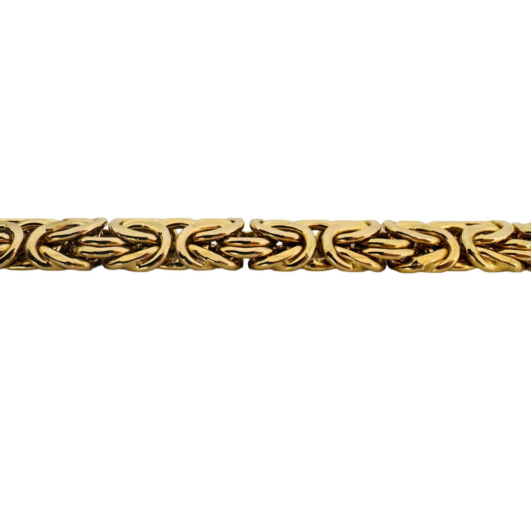 14k Yellow Gold 24g Heavy Thick 11mm Byzantine Link Bracelet Italy 7.25"