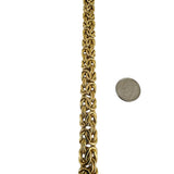 14k Yellow Gold 24g Heavy Thick 11mm Byzantine Link Bracelet Italy 7.25"