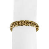 14k Yellow Gold 24g Heavy Thick 11mm Byzantine Link Bracelet Italy 7.25"
