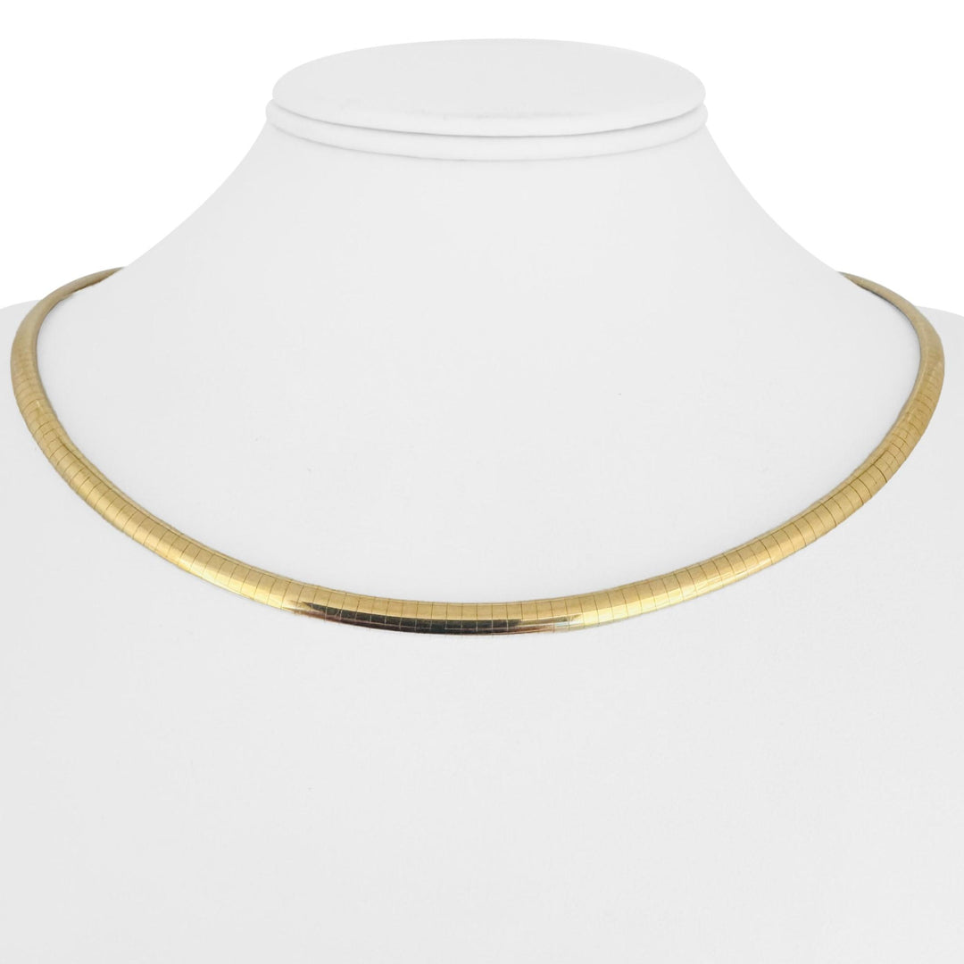 14k Yellow Gold 28.9g Solid Heavy 4mm Omega Link Necklace Italy 18"