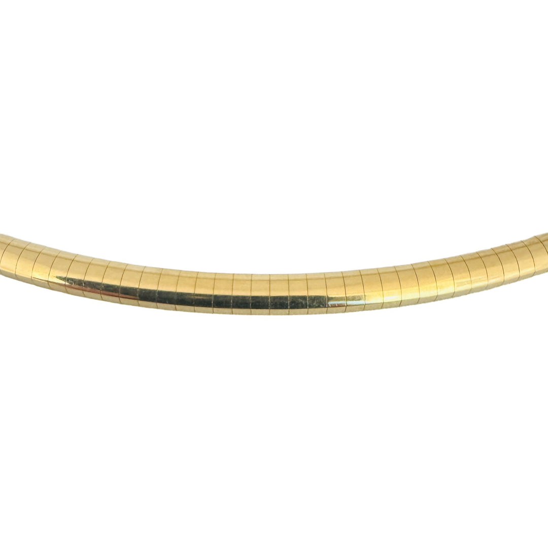 14k Yellow Gold 28.9g Solid Heavy 4mm Omega Link Necklace Italy 18"