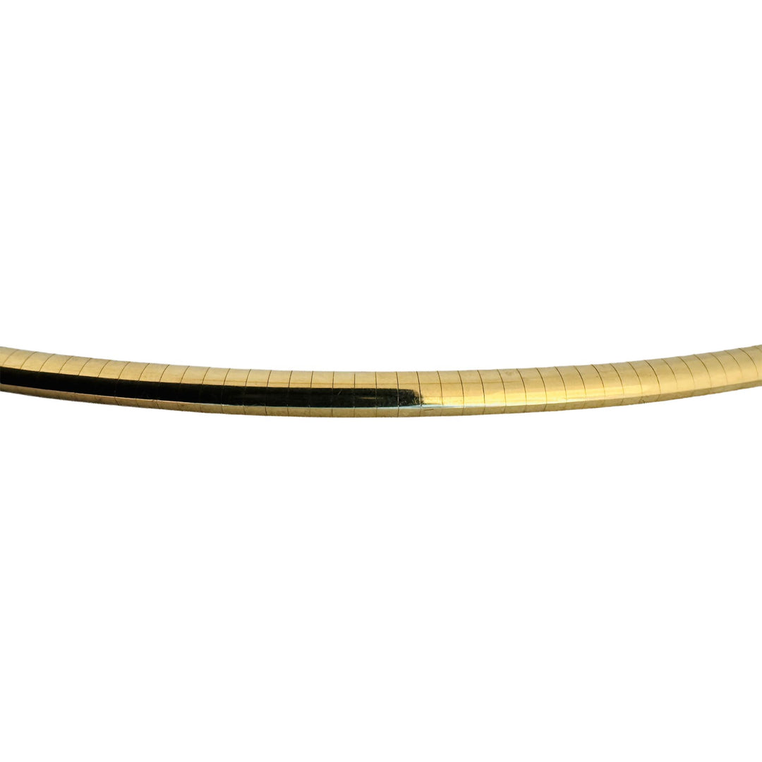 14k Yellow Gold 28.9g Solid Heavy 4mm Omega Link Necklace Italy 18"