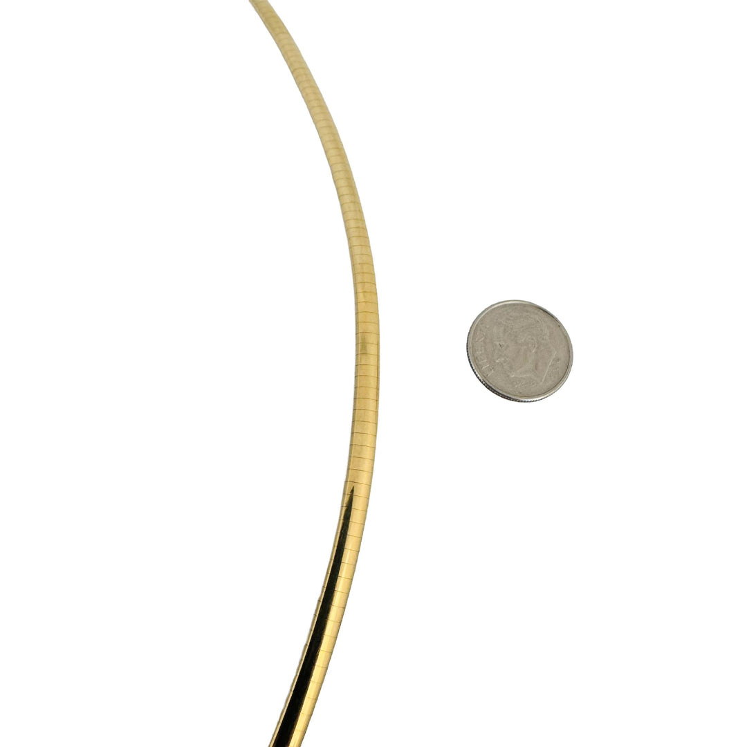 14k Yellow Gold 28.9g Solid Heavy 4mm Omega Link Necklace Italy 18"