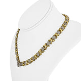 14k Yellow Gold and 12cttw Diamond Vintage X Link Drop Necklace 16"