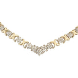 14k Yellow Gold and 12cttw Diamond Vintage X Link Drop Necklace 16"