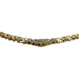 14k Yellow Gold and 12cttw Diamond Vintage X Link Drop Necklace 16"