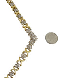 14k Yellow Gold and 12cttw Diamond Vintage X Link Drop Necklace 16"