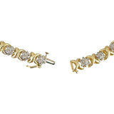 14k Yellow Gold and 12cttw Diamond Vintage X Link Drop Necklace 16"