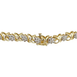 14k Yellow Gold and 12cttw Diamond Vintage X Link Drop Necklace 16"