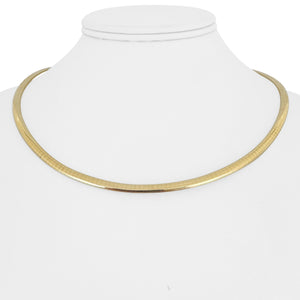 14k Yellow Gold 19.9g Solid Ladies 4mm Omega Link Necklace Italy 18"