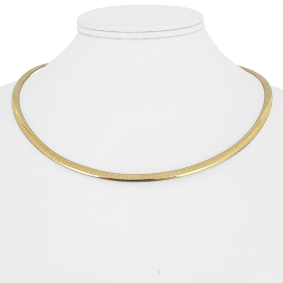 14k Yellow Gold 19.9g Solid Ladies 4mm Omega Link Necklace Italy 18