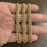 10k Yellow Gold 22g Semi Solid 6mm Cuban Link Chain Necklace 24"