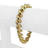 14k Yellow Gold 24.8g Ladies Polished 9.5mm San Marco Link Bracelet Italy 7.25"