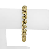 14k Yellow Gold 24.8g Ladies Polished 9.5mm San Marco Link Bracelet Italy 7.25"
