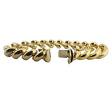 14k Yellow Gold 24.8g Ladies Polished 9.5mm San Marco Link Bracelet Italy 7.25"