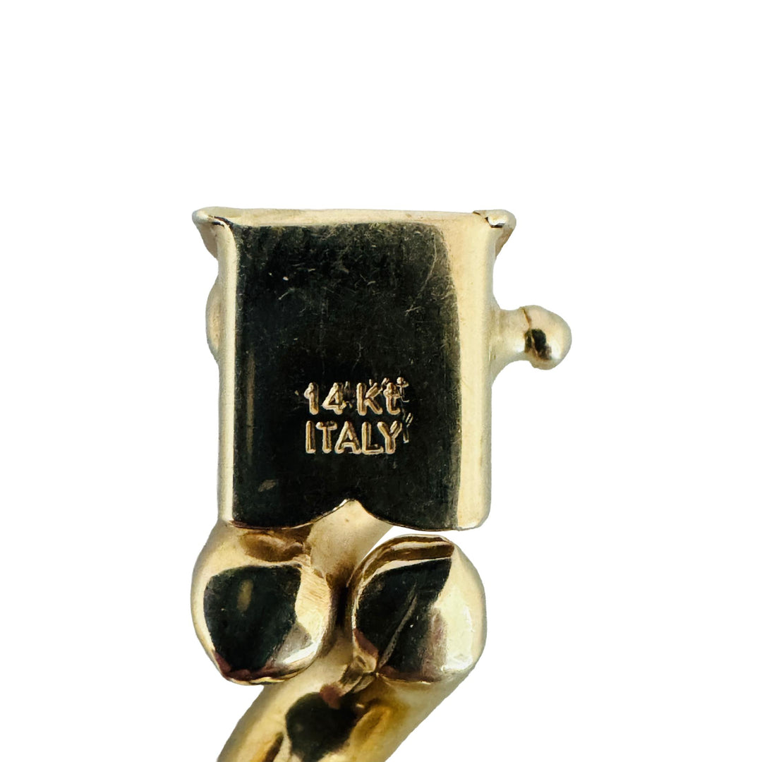 14k Yellow Gold 24.8g Ladies Polished 9.5mm San Marco Link Bracelet Italy 7.25"