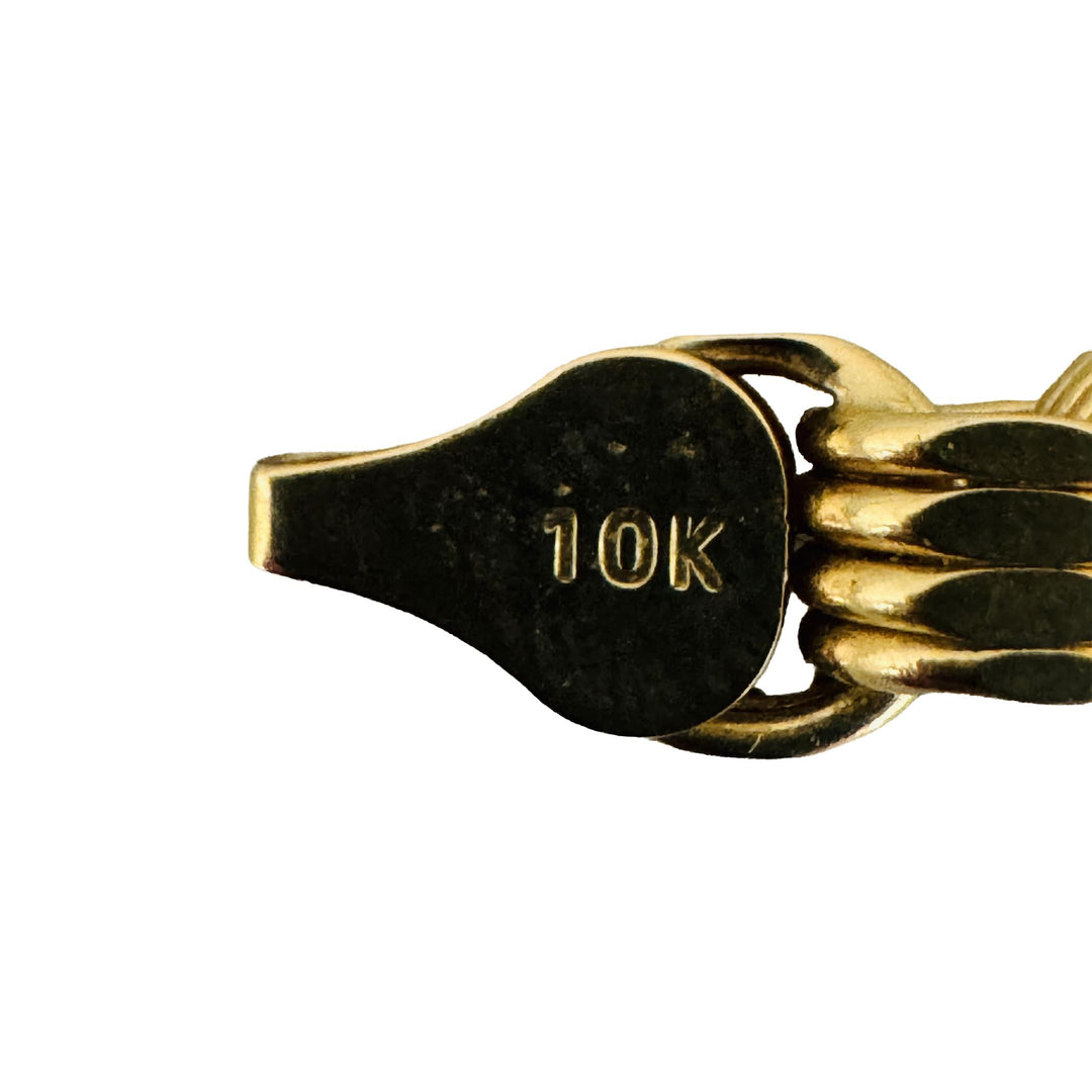 10k Yellow Gold 24.4g Diamond Cut 7mm Four Circle Link Necklace 24"